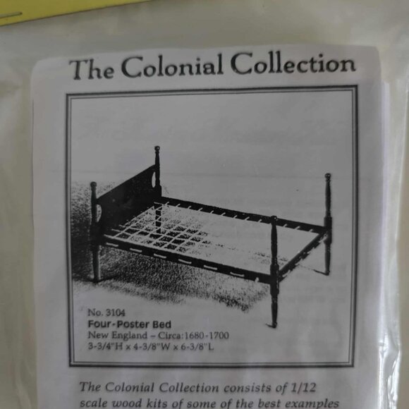 NWT The Colonial Collection Four-Poster Bed Dollhouse Miniature Kit - Picture 4 of 4